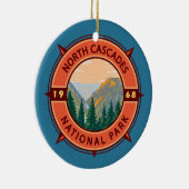 National Park Retro Compass Embleem North Cascades Keramisch Ornament (Rechts)