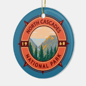 National Park Retro Compass Embleem North Cascades Keramisch Ornament (Links)