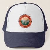 National Park Retro Compass Embleem North Cascades Trucker Pet (Voorkant)