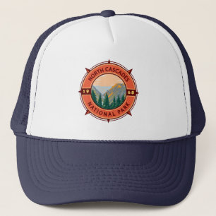 National Park Retro Compass Embleem North Cascades Trucker Pet