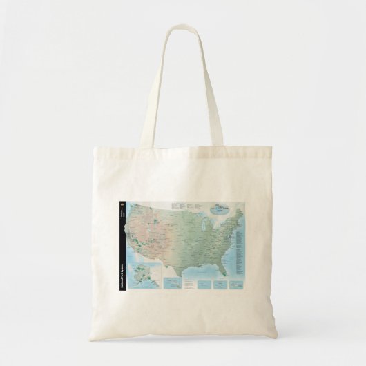 National Park Service System Map Tote Bag (Voorkant)