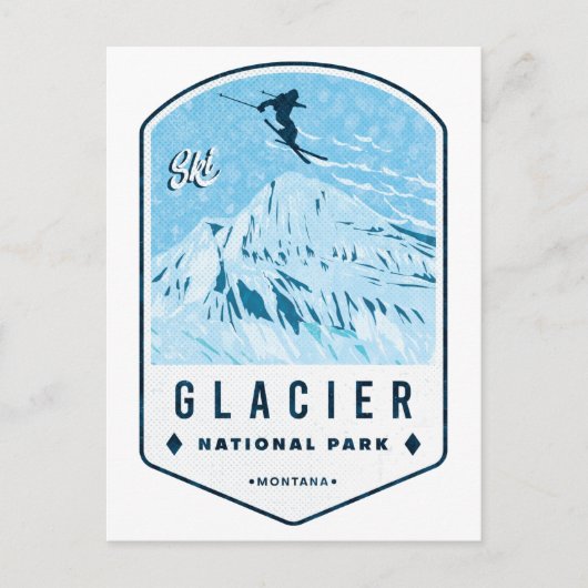 National Park Ski Badge Briefkaart (Voorkant)
