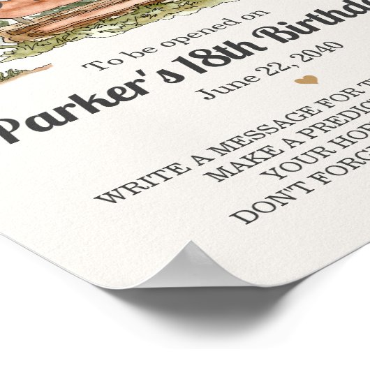 National Park Time Capsule Party Sign Poster (Hoek)