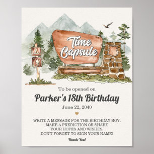 National Park Time Capsule Party Sign Poster