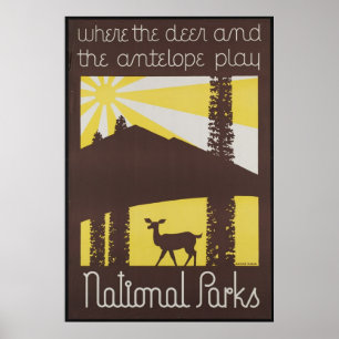 National Park Vintage Travel Poster & Retro Print