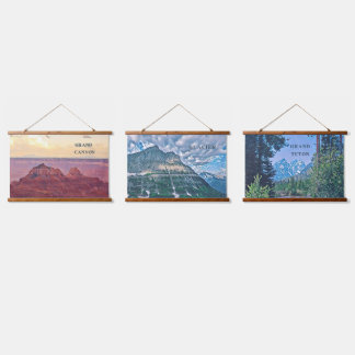 National Park Wood Topped Wandtapijttrio Hangend Wandkleed