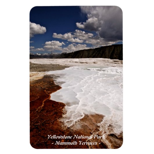 NATIONAL PARK YELLOWSTONE, MAMMOTH TERRACES MAGNEET (Verticaal)