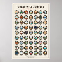 National Parks Checklist Poster – Crème