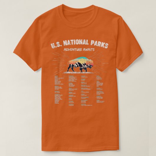 National parks Hiking Gift Idees Camping Gift T-shirt (Design voorkant)