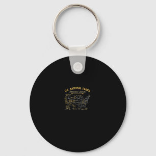 National Parks Hoodie Kaart Camping Vrouwen Mannen Sleutelhanger