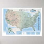 National Parks Map Poster USA (update 2021) (Voorkant)