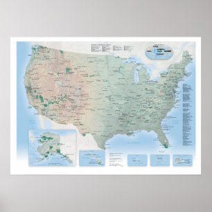 National Parks Map Poster USA (update 2021)