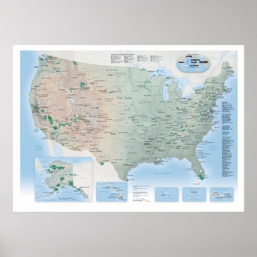 National Parks Map Poster USA (update 2021) (Voorkant)
