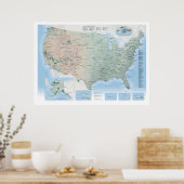 National Parks Map Poster USA (update 2021) (Keuken)