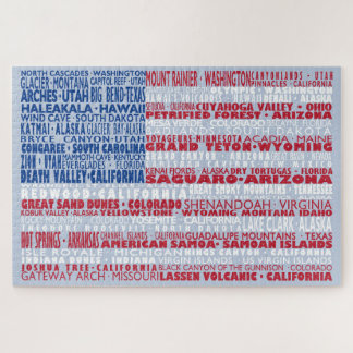 National Parks of America Flag Word Cloud Gift Legpuzzel