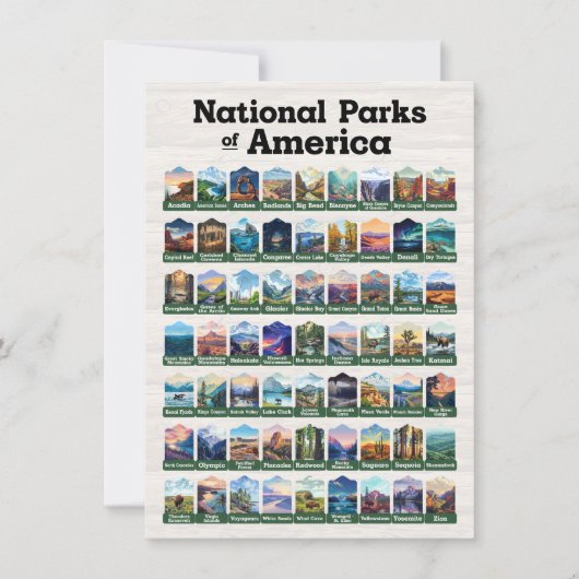National Parks of United States of America Kaart (Voorkant)