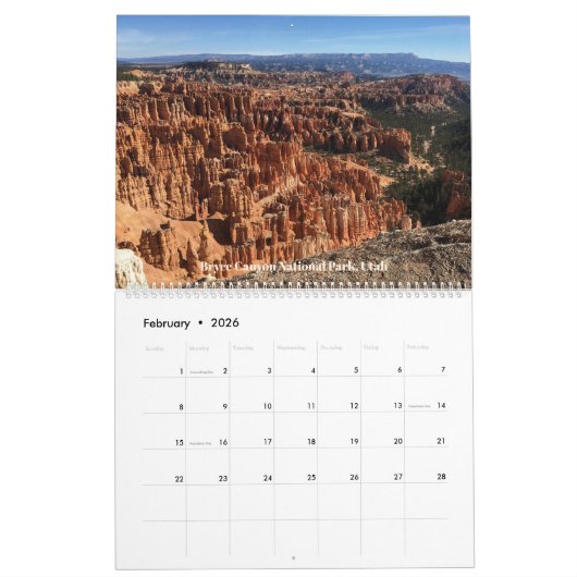 National Parks Photographic 12-Month 2026 Calendar Kalender (Feb 2026)