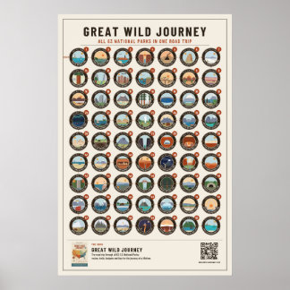 National Parks Road Trip Poster – Crème