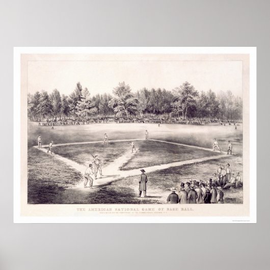 National Pastime Baseball 1866 Poster (Voorkant)