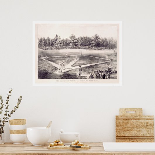 National Pastime Baseball 1866 Poster (Keuken)