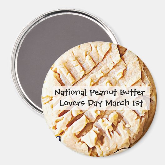 National Peanut Butter Cookie Dag Maart 1st Magnet (Voorkant / Achterkant)