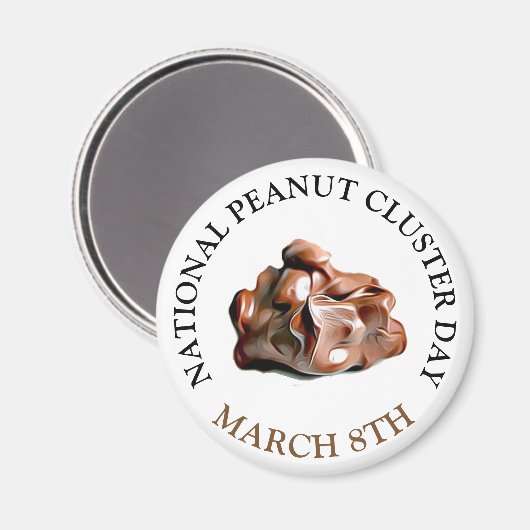 National Peanut Cluster Day 8th Magnet (Voorkant / Achterkant)