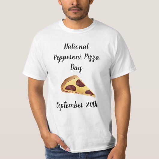 National Pepperoni Pizza Day Food Feestdagen T-shirt (Voorkant)