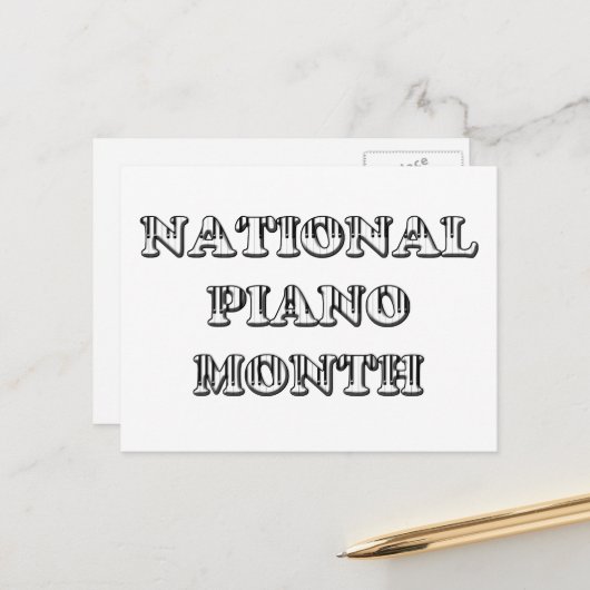 National Piano Month Briefkaart (Voorkant / Achterkant in situ)