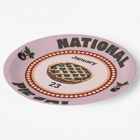 National Pie Day Cherry Pie Papieren Bordje (Gekanteld)