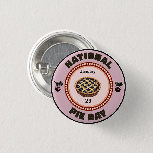 National Pie Day Cherry Pie Ronde Button 3,2 Cm (Voorkant /achterkant)