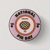 National Pie Day Cherry Pie Ronde Button 3,2 Cm (Voorkant)
