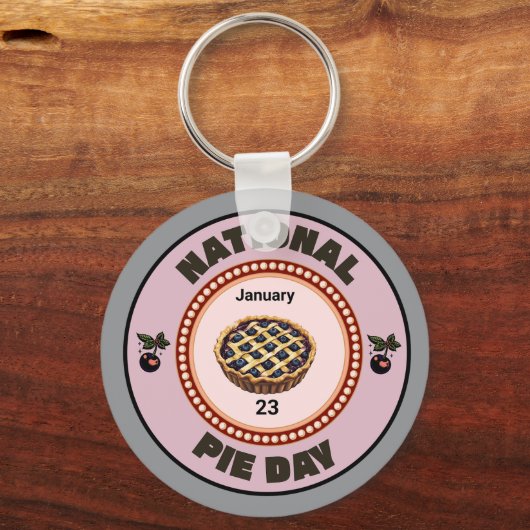 National Pie Day Cherry Pie Sleutelhanger (Achterkant)