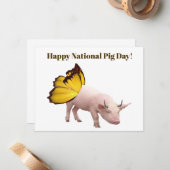 National Pig Day Notecard Notitiekaartje (Voorkant / Achterkant in situ)