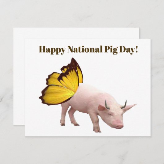 National Pig Day Notecard Notitiekaartje (Voorkant / Achterkant)