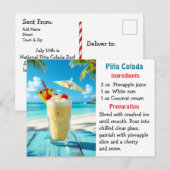 National Piña Colada Day recipe card Briefkaart (Voorkant / Achterkant)