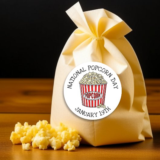 National Popcorn Day | 19 januari Ronde Sticker