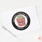 National Popcorn Day | 19 januari Ronde Sticker (Envelop)