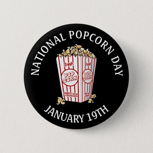 National Popcorn Day 19th Button (Voorkant)