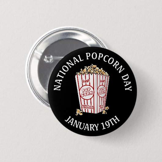 National Popcorn Day 19th Button (Voorkant /achterkant)