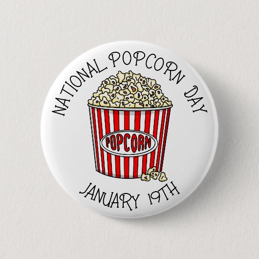 National Popcorn Day 19th Button (Voorkant)