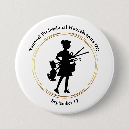 National Professional Housekeepers Day Button (Voorkant)