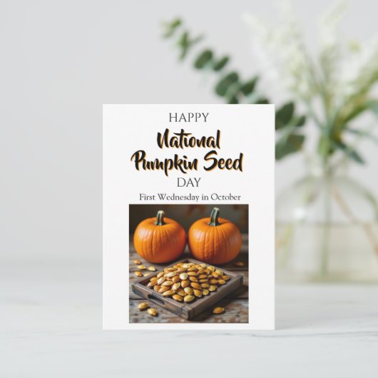 National Pumpkin Seed Day - First Wednesday in Oct Briefkaart (Staand voorkant)