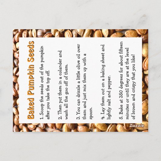 National Pumpkin Seed Day - First Wednesday in Oct Briefkaart (Achterkant)