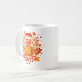 National Pumpkin Spice Day, koffie, herfstbladeren Koffiemok (Voorkant links)