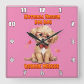 National Purebred Dog Day Celebration kunstwerk Vierkante Klok (Voorkant)