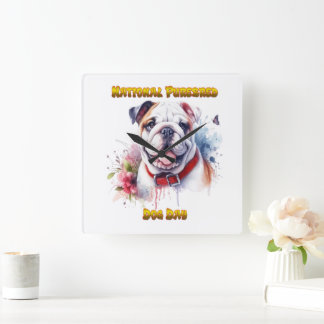 National Purebred Dog Day Celebration kunstwerk Vierkante Klok