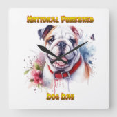 National Purebred Dog Day Celebration kunstwerk Vierkante Klok (Voorkant)