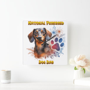 National Purebred Dog Day Celebration kunstwerk Vierkante Klok