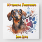 National Purebred Dog Day Celebration kunstwerk Vierkante Klok (Voorkant)