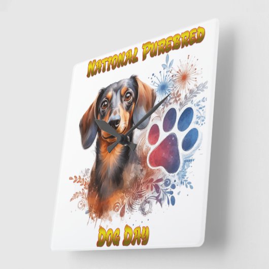 National Purebred Dog Day Celebration kunstwerk Vierkante Klok (Hoek)